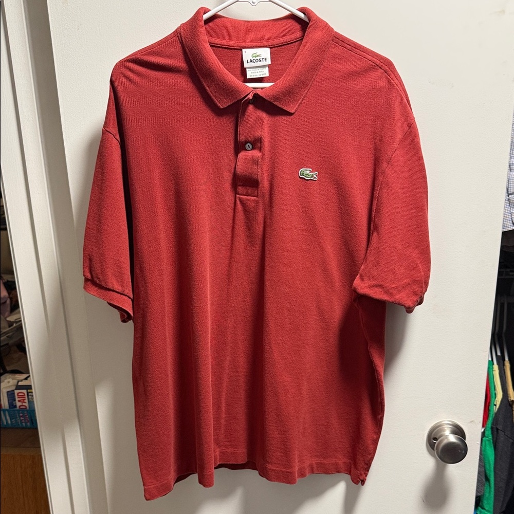 Lacoste Men's Brick Red Polo with Signature Crocodile